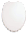 Laurel Elongated Wood Toilet Seat With Cover In White High Gloss Molded Wood Finish Color Matched Hinges Fits Most Elongated Toilets Includes Bottom Mounting Hardware For Easy Install
