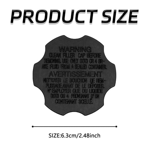 Brake Master Cylinder Reservoir Cap Replacement OEM 58531-07000 And 585312B500 with warning text, 6.3cm size