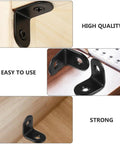 Black L Shape Corner Brackets Set Of 18 With Screws Stainless Steel Right Angle Fasteners for DIY cabinet repair