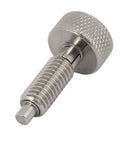 Built Tough Carbon Steel Indexing Plunger With M6 Metric Threads And 3 Millimeter Pin Diameter zinc coated hardware side view.