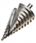 Built Like A Tank HSS Step Drill Bit 6-60mm Spiral Grooves Hole Cutter with sharp edges and triangle handle for wood and metal.