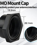 Weatherproof Antenna Mount Cap Cover With O Ring Seal For VHF UHF GMRS CB Radios And NMO Antenna Mount Base shown with dimensions