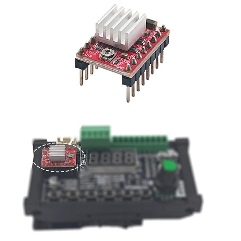 Four Pack Stepper Motor Driver Modules With Heatsinks for 3D Printers Reprap Arduino CNC, close-up and installation view