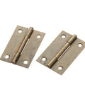 Two Pack 50x33mm Antique Brass Furniture Hinges for cabinets and drawers, vintage decorative hinges for jewelry boxes and wooden boxes