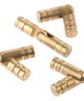 Stealth Copper Concealed Barrel Hinges Set 12 Pieces 20x4mm shown open in a group