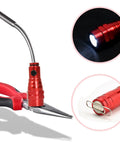 Magnetic Flashlight Pickup Tool With LED Telescoping Magnet Gadget In Red for Dads Husbands Him Guys Gift Idea Handy DIY Handyman