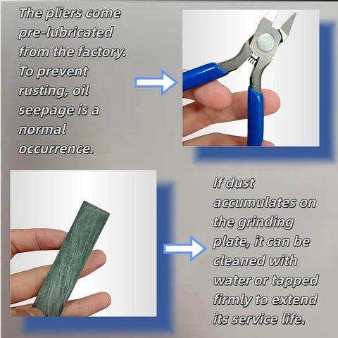 6 Piece Model Tools Kit With 4.3 Inch Precision Nipper And Craft Knife, Tweezers, Sanding Boards shown in hand