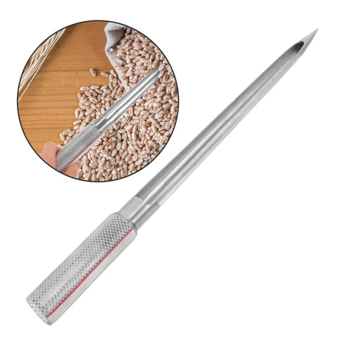 Stainless Steel Grain Sampler With Rubber Handle Portable Fertilizer Probe For Accurate Wheat Seed And Soil Sampling Durable Farm