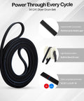 Dryer Repair Kit With Drum Roller Idler Pulley And Belt For Whirlpool Kenmore Maytag showing durable belt, pulley, and dimensions