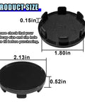 Upgrade Your Beater To A Clean Cruiser With These 4 Pack Universal Abs Snap In Wheel Center Caps Hub Covers 2 Point 13 Inches Outer Diameter 1 Point 85 Inner Fit Car Truck Suv. Black ABS hubcap size dimensions diagram.
