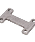 Built Tough 304 Stainless Steel I Shaped Screw Plate With M4 Mounting Holes for robotic clamping, 39 by 22 by 3 mm.