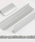 12 Pack Self Adhesive Edge Finger Tab Pulls For Cabinets And Drawers, Aluminum Alloy Concealed Drawer Pulls, Durable Silver Finish