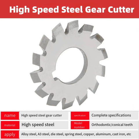 8 Piece Gear Cutter Set HSS Milling Cutters With 20 Degree Pressure Angle For Gear Machining Pro Grade Tools M1.5 5x6mm Bits.
