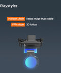 2 Axis FPV Camera Gimbal With Head Tracking And Pan Tilt Mount Plug And Play UART PWM SBUS Control Compatible With DJI O4 O3 Walksnail RunCam And Analog Cameras For RC Cars Drones And Planes Standard Version showing modes