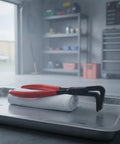 Foldable Edge Pliers For Sheet Metal Angled Seamer With Ergonomic Non Slip Handle on tray in garage setting