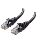 Snagless Cat 6 Ethernet Cable 20ft High Speed Network Cord For Gaming PCs Routers And More 10Gbps Ready 24 AWG Copper LAN Cord Black