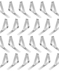 24 Pack Stainless Steel Tablecloth Clips For Outdoor Tables And Picnics, Rustproof Heavy Duty Clips displayed in rows