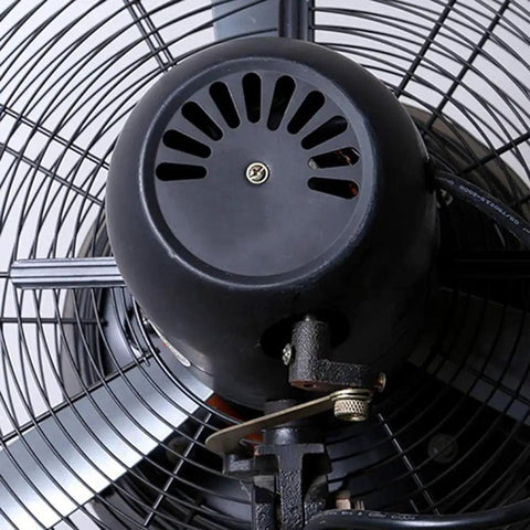 Heavy Duty Standing Mist Fan With Slick Pure Copper Motor Delivers High Pressure Water Cooled Outdoor Spray For Kickin Up Sweet Breezes And No Fuss Industrial Humidification That Totally Slays The Heat, showing motor details.