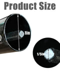 Close-up of gas string trimmer attachment size details showing 1 inch opening for curved and straight shaft trimmers.