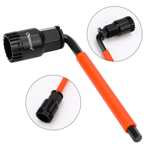 Bike Crank Puller Set 4 In 1 With Crank Extractor Bottom Bracket Remover 16mm Spanner Wrench And Hex Wrenches close-up