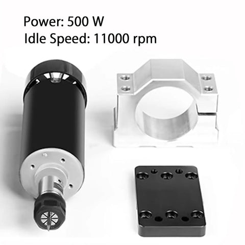 Dope 500W CNC Spindle Motor Kit With Adjustable Speed Up To 11000 RPM For DIY Engraving And Router Milling shown with mounting hardware