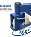 Foot brake detail of Manual Pallet Stacker 2200 Lbs Capacity Hand Pallet Forklift With 63 Inch Lift Height Adjustable Forks