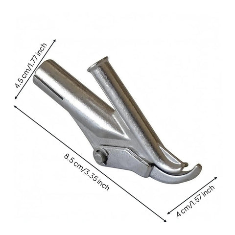 Pro Grade Stainless Steel Torch Nozzle With Side Clamp Screw For Welding And Heat Fusion Tasks 5mm Round Hole Dual Purpose Air Jet Attachment For Repair And Fabrication N011 5mm, showing stainless steel material and dimensions.