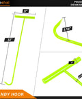 Heavy Duty 32 Inch Manhole Cover Lifting Hook Set, Chrome Plated Solid Steel, 2 Pack, with dimensions highlighted.