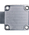 Solid As A Rock Zinc Alloy Square Cabinet Lock Nickel Plated Exterior view with screw holes for quick setup in cabinets.