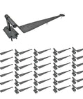 Heavy Duty Black Cast Iron Pintle Strap Hinges Pack Of 30, 11.75 Inch Length, 2.5 Inch Offset, Colonial Lift Off Shutter And Gate Hinges