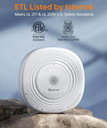 Smoke And Carbon Monoxide Detector Combo With 10 Year Sealed Battery End Of Life Alert No Battery Changes Ever Keeps Your Home Safe And Sound With Easy Install No Battery Replacements Required, white round ceiling unit