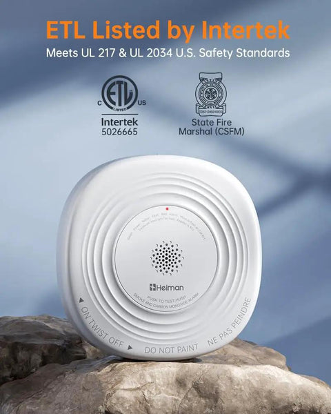 Smoke And Carbon Monoxide Detector Combo With 10 Year Sealed Battery End Of Life Alert No Battery Changes Ever Keeps Your Home Safe And Sound With Easy Install No Battery Replacements Required, white round ceiling unit