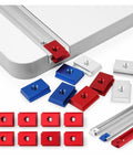 Close-up of Heavy Duty T Slot Nut Bolts And T Track Slider Fasteners For Woodworking, Premium Aluminum Alloy 8-piece set.