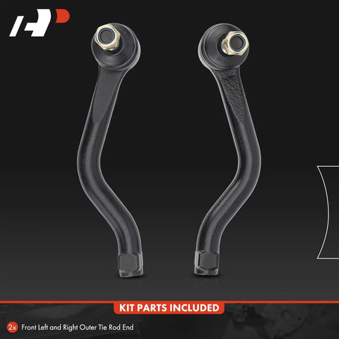 2 Pack Outer Tie Rod Ends for Acura RL 2005 2012 Keep Your Steering Tight and Smooth Ditch the Wobble Left and Right Sides Driver and Passenger Essential Replacement to Improve Feel Stability and Handling. Front left and right black metal outer tie rod ends