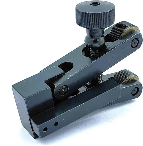 V Clamp Type Knurling Tool For Lathe 5 To 20 mm small capacity with textured grip and ridged surface, angled view