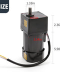 Front view of DUZFOREI adjustable gear reducer motor, 90W, AC110V, 75RPM with speed controller.
