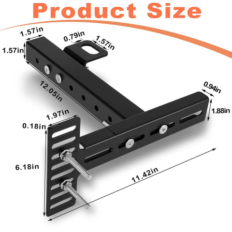 2 Pack Adjustable Headboard Brackets Universal Bed Frame Connectors Heavy Duty Wall Mount Supports, 12.05in length