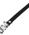 Bike Pedal Toe Straps 4 Pack Black Nylon Clips For Bicycle And Spin Class Pedals Adjustable Steel Buckle Straps Showing Buckle Detail
