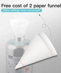 Two paper funnels for the Citric Acid And Baking Soda For Aquarium CO2 Generator Kit, enhancing easy refilling in aquariums.