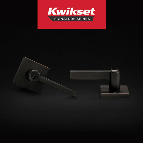 Halifax Entry Door Handle With Lock And Key For Front Entrance And Bedrooms, Venetian Bronze Finish, shown in packaging.
