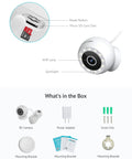 Image showing Outdoor And Indoor Wired Security Cam With 4MP 2K Clarity IP65, lens, spotlight, and accessories.