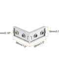 8 Pack Inside Corner Brackets Gussets 38x38x18mm Aluminum Die Cast With Sandblasted Finish Rust Resistant Four Hole Mounting Angle Connectors