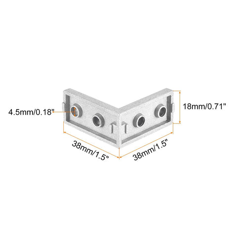 8 Pack Inside Corner Brackets Gussets 38x38x18mm Aluminum Die Cast With Sandblasted Finish Rust Resistant Four Hole Mounting Angle Connectors