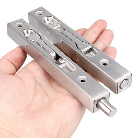 6 Inch Flush Door Bolts Set Concealed Security Locks For French Doors Composite And Wood Double Doors Dummy Inactive Leaf Brush Stainless Steel Finish Easy Install With Automatic Holding Spring For Both Retracted And Projected Positions