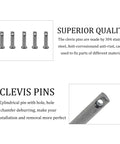 Ten Pack Single Hole Clevis Pins M6 X 30 Flat Head Zinc Plated Steel For Mechanical Linkage Fixed Parts Ship Rigging And Hinge Applications Durable Hardware For Quick Secure Fits, 304 steel