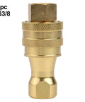 Bad Ass Solid Brass Hydraulic Quick Disconnect Coupler Adapter Fitting 3 8 Inch Bspt Thread High Pressure Rating Up To 500 Bar No Leaks For Truck Mounted Carpet Cleaning Machinery And Industrial Hydraulics Double Seal Tech Tough No Sweat Build, 1pc G3/8 brass fitting
