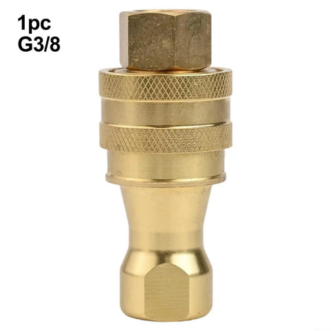 Bad Ass Solid Brass Hydraulic Quick Disconnect Coupler Adapter Fitting 3 8 Inch Bspt Thread High Pressure Rating Up To 500 Bar No Leaks For Truck Mounted Carpet Cleaning Machinery And Industrial Hydraulics Double Seal Tech Tough No Sweat Build, 1pc G3/8 brass fitting