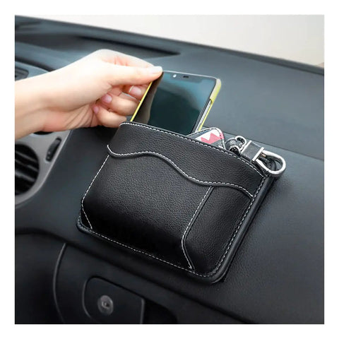 PU Leather Car Seat Gap Organizer Pocket Mini Storage Bag For Auto Door Console And Window Pen And Phone Holder Tray