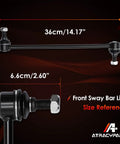 Front Sway Bar Link Set For Honda Odyssey 2005-2017, Easy Wrench Install, Replaces K750304, 36cm black steel link