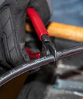 Sleek Six Point Five Inch Compact Cable Cutter Featuring High Leverage Action For Hella Easy Aluminum And Copper Wire Snipping With Zero Mechanical Hassle And Top Shelf American Forged Steel cutting black wire.